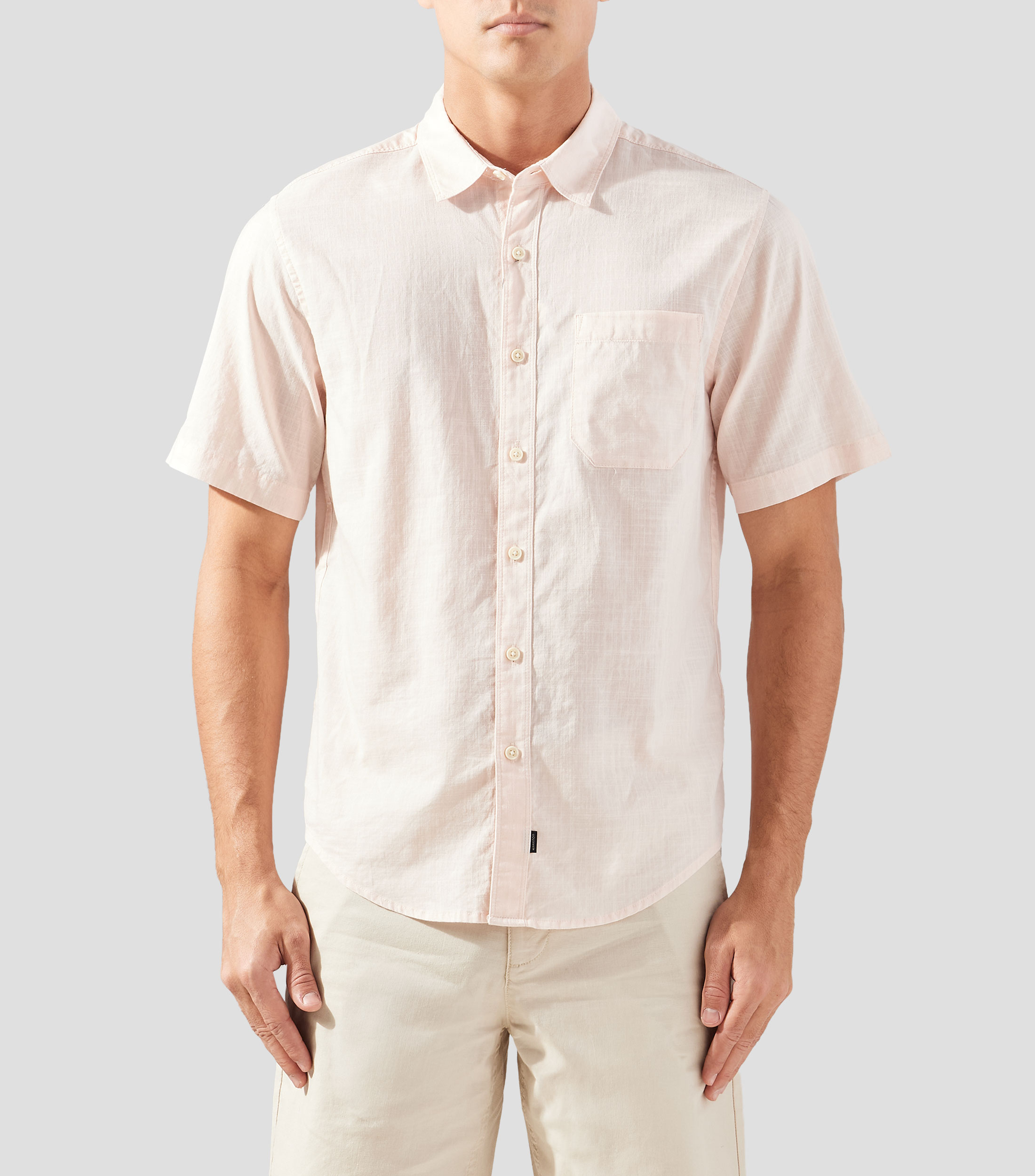 Camisa lisa manga corta Hombre